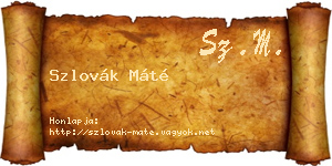 Szlovák Máté névjegykártya
