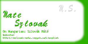 mate szlovak business card