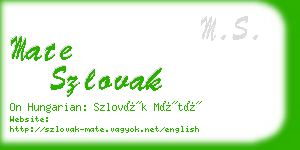 mate szlovak business card
